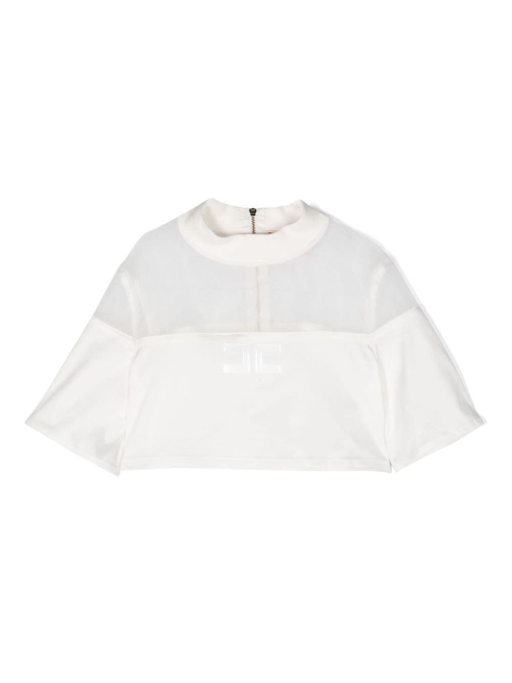 Elisabetta Franchi La Mia Bambina logo-appliqué crop top - Neutrals von Elisabetta Franchi La Mia Bambina