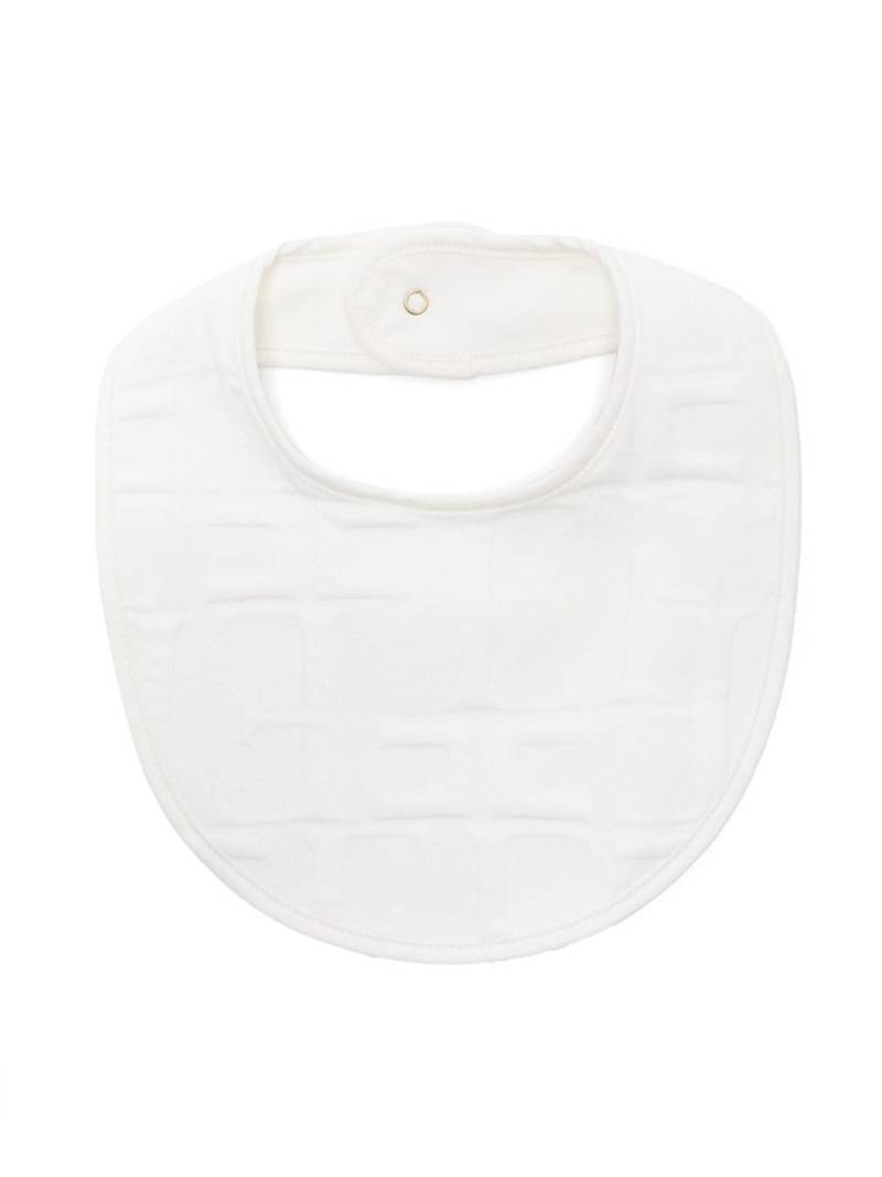 Elisabetta Franchi La Mia Bambina logo-embossed piqué bib - White von Elisabetta Franchi La Mia Bambina