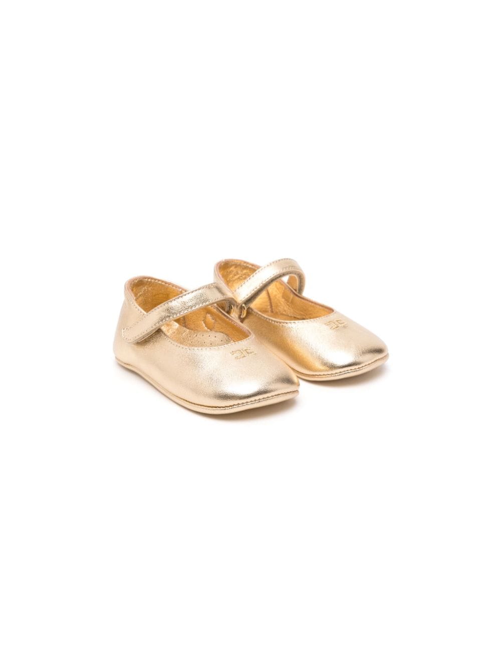 Elisabetta Franchi La Mia Bambina logo-embroidered ballet flats - Gold von Elisabetta Franchi La Mia Bambina