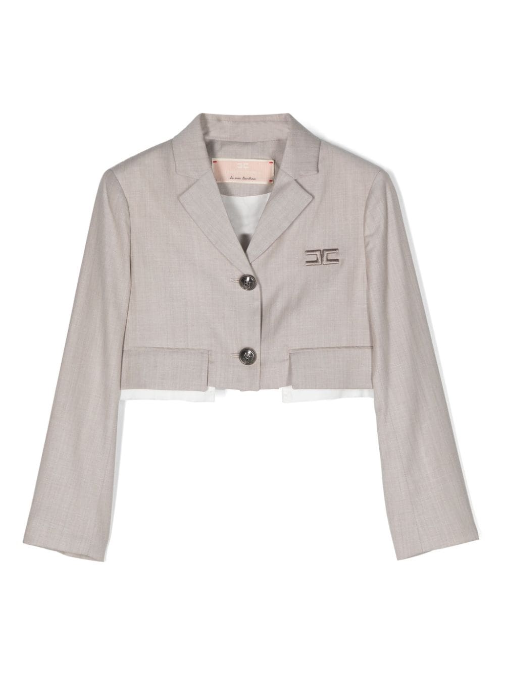 Elisabetta Franchi La Mia Bambina logo-embroidered blazer - Neutrals von Elisabetta Franchi La Mia Bambina