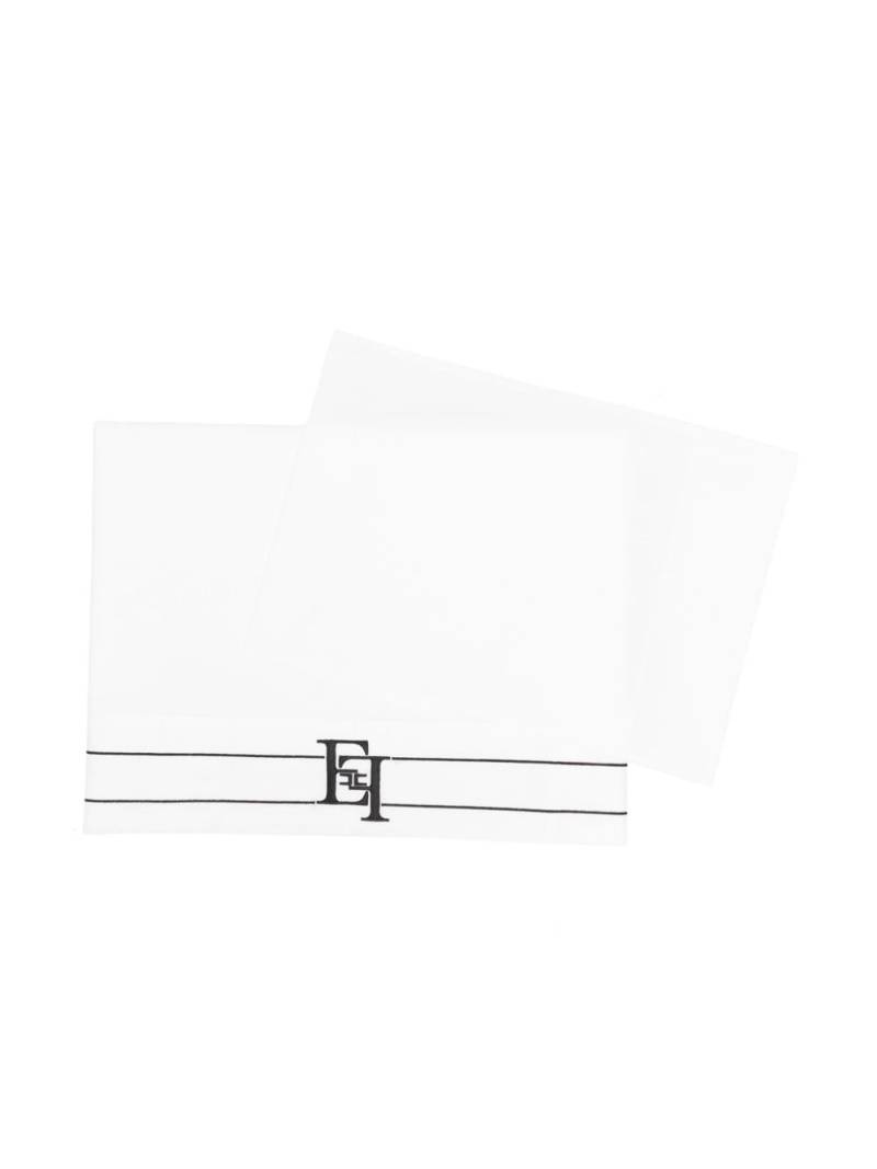 Elisabetta Franchi La Mia Bambina logo-embroidered cotton crib set (set of three) - White von Elisabetta Franchi La Mia Bambina