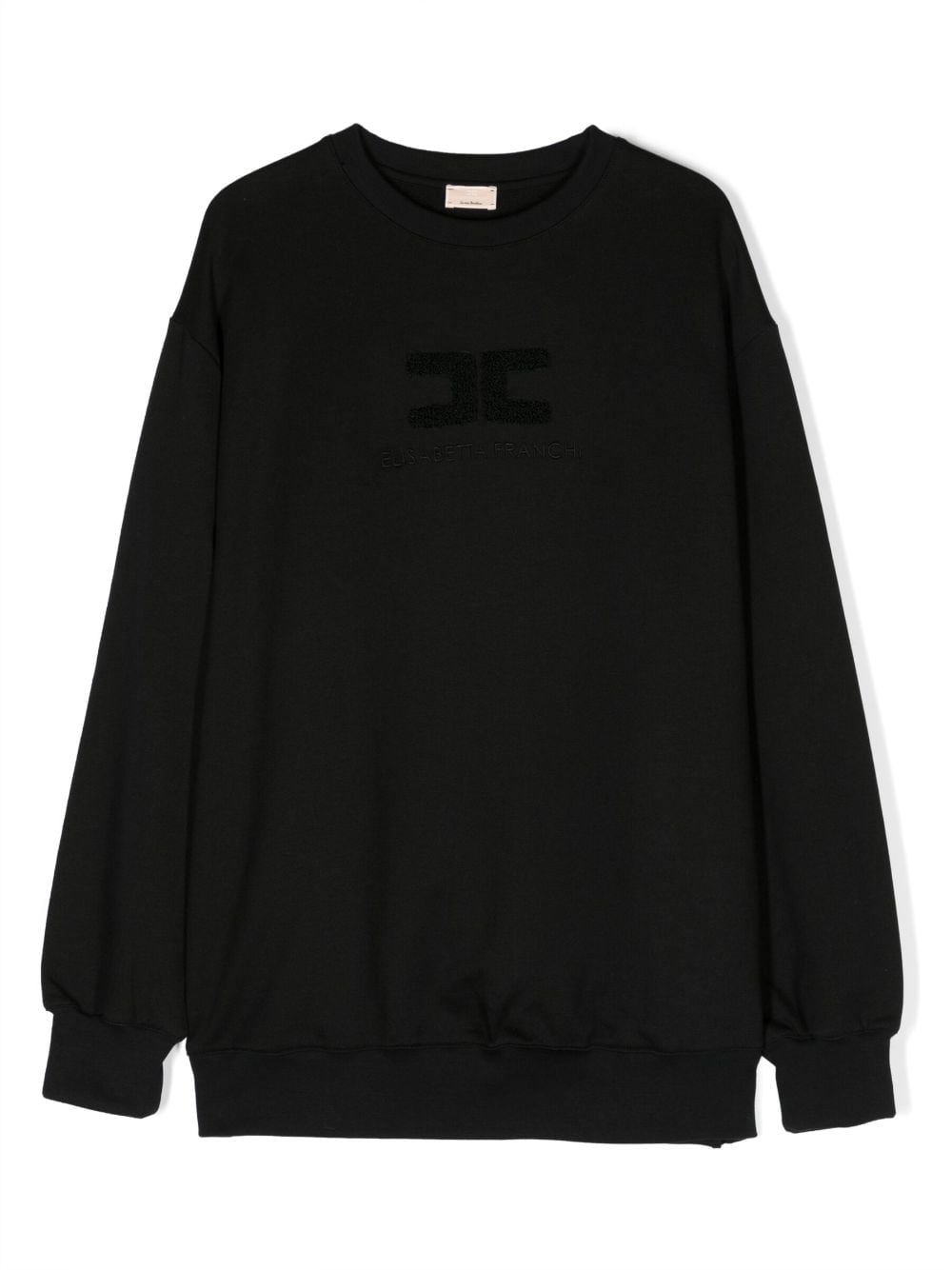 Elisabetta Franchi La Mia Bambina logo-embroidered cotton sweatshirt - Black von Elisabetta Franchi La Mia Bambina