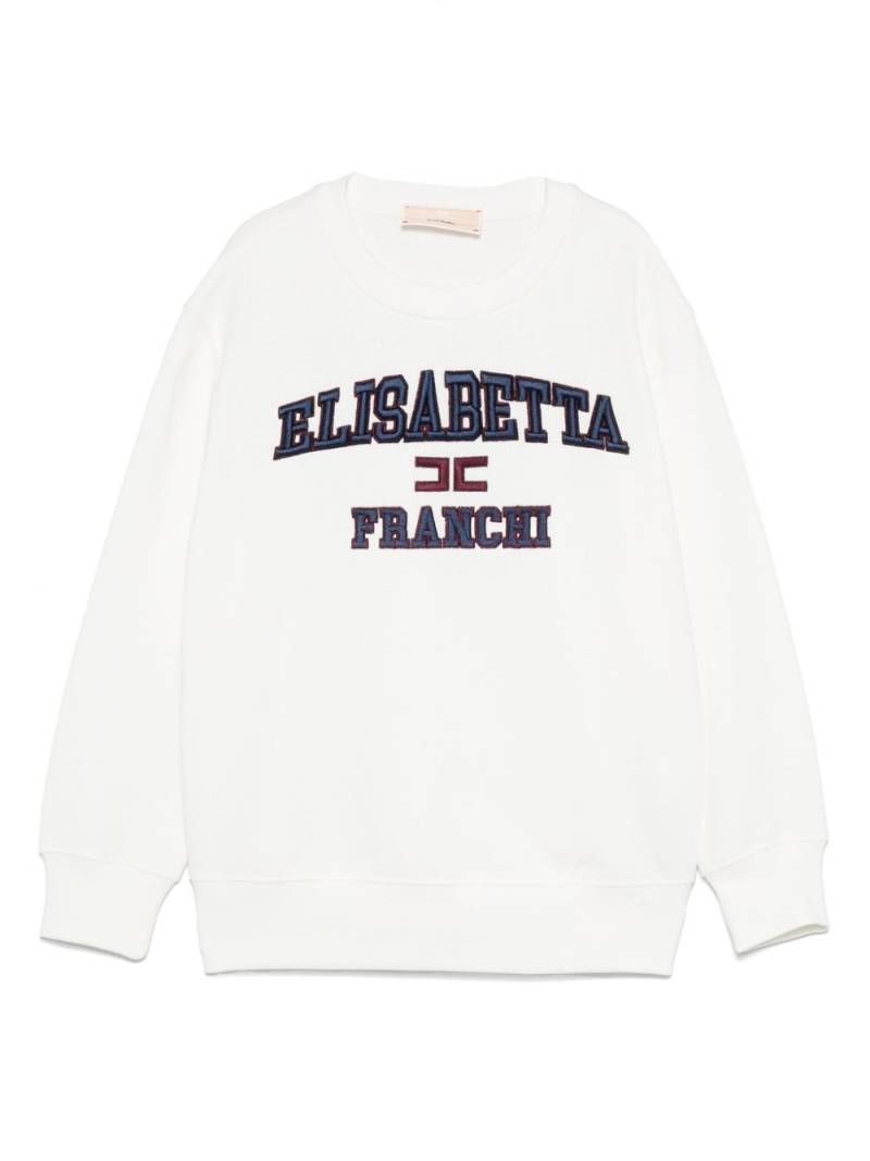 Elisabetta Franchi La Mia Bambina logo-embroidered sweatshirt - Neutrals von Elisabetta Franchi La Mia Bambina