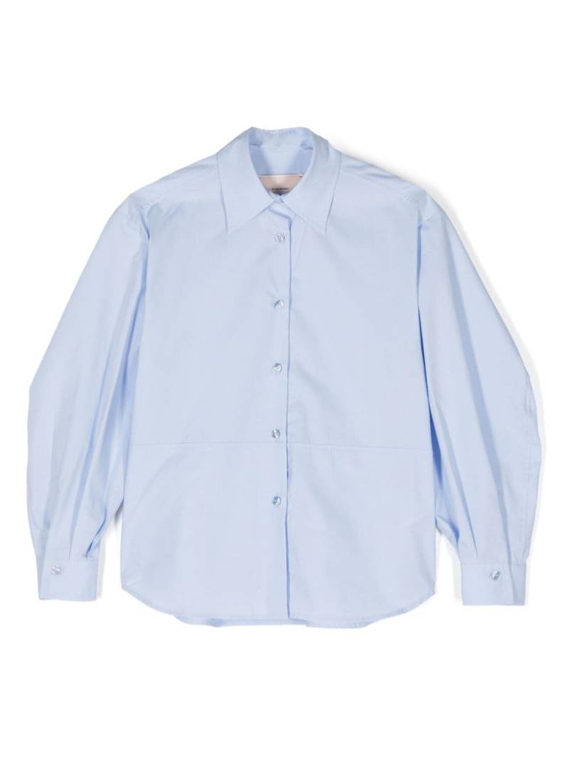 Elisabetta Franchi La Mia Bambina logo-flocked shirt - Blue von Elisabetta Franchi La Mia Bambina