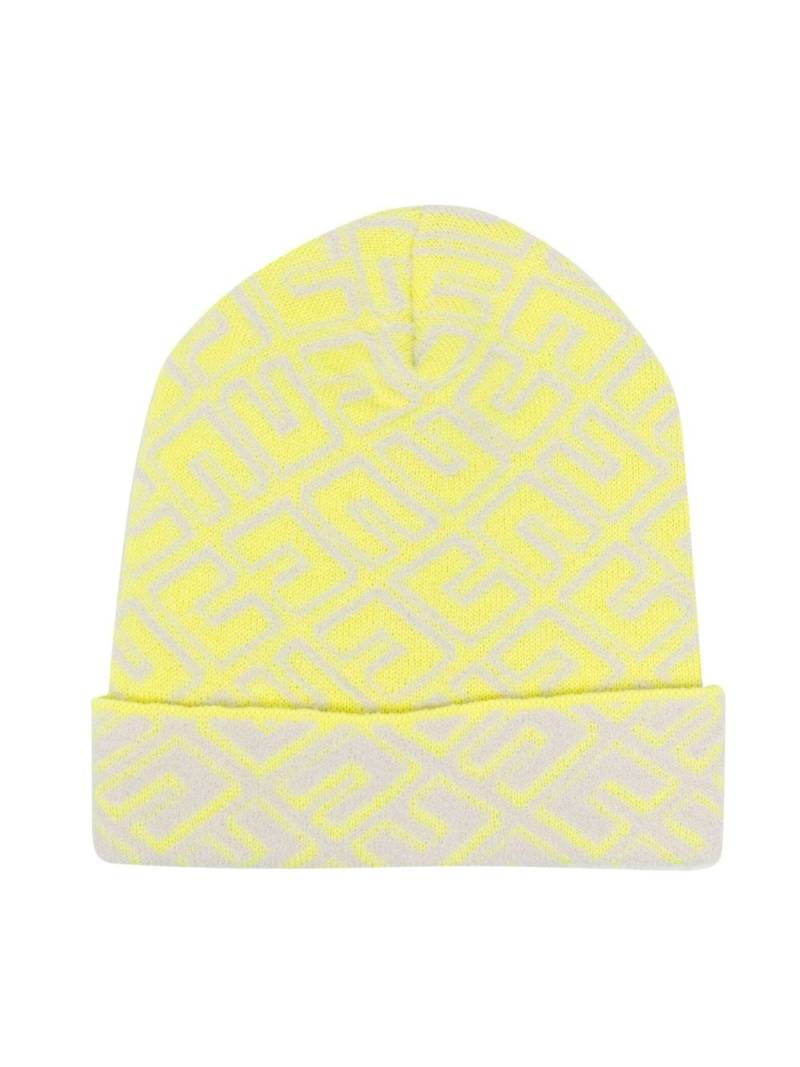 Elisabetta Franchi La Mia Bambina logo intarsia-knit beanie - Yellow von Elisabetta Franchi La Mia Bambina