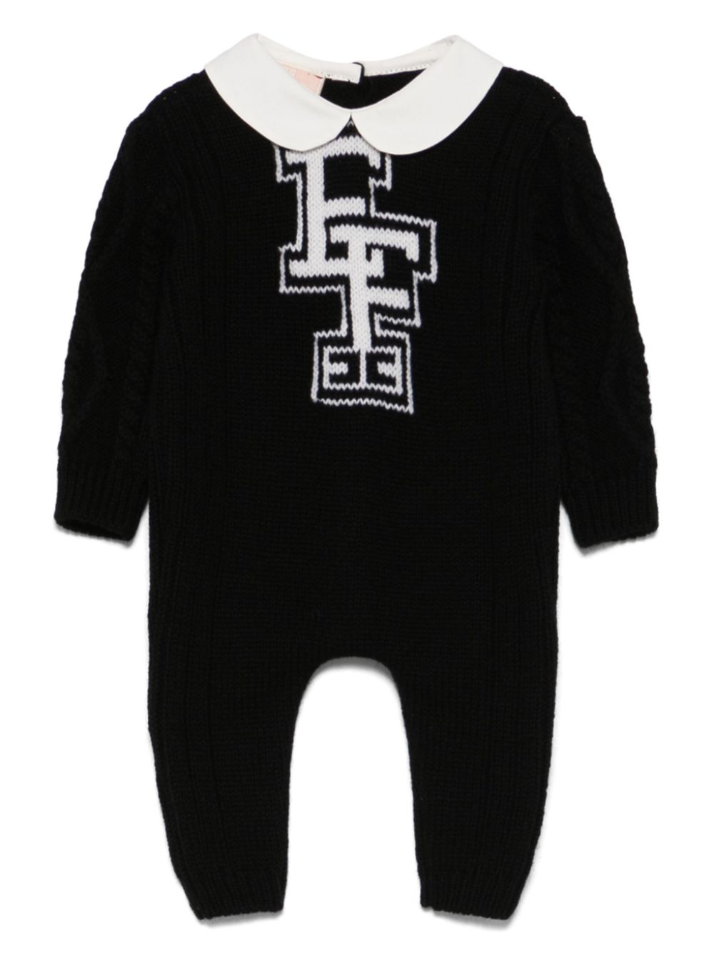 Elisabetta Franchi La Mia Bambina logo-intarsia romper - Black von Elisabetta Franchi La Mia Bambina