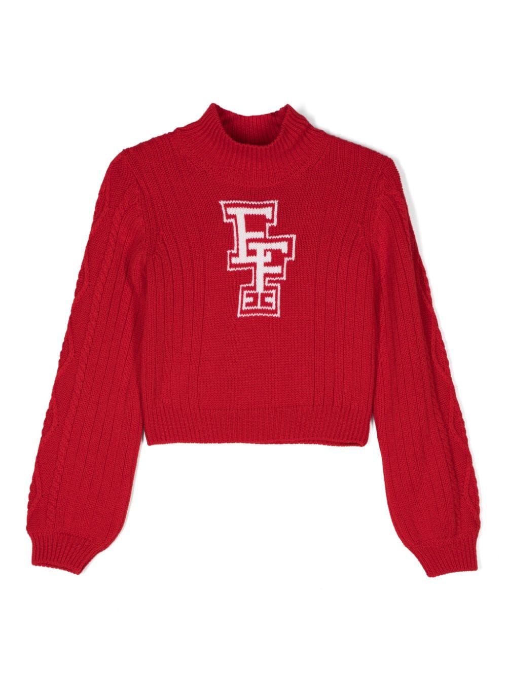 Elisabetta Franchi La Mia Bambina logo-intarsia sweater - Red von Elisabetta Franchi La Mia Bambina