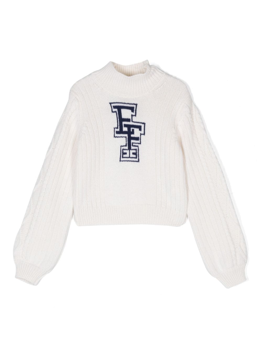 Elisabetta Franchi La Mia Bambina logo-intarsia sweater - White von Elisabetta Franchi La Mia Bambina