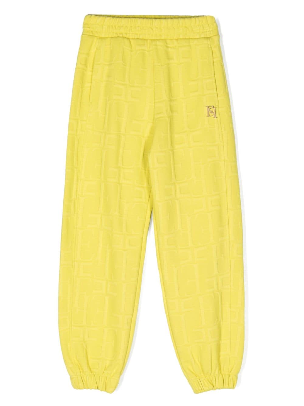 Elisabetta Franchi La Mia Bambina logo-jacquard piqué track pants - Yellow von Elisabetta Franchi La Mia Bambina