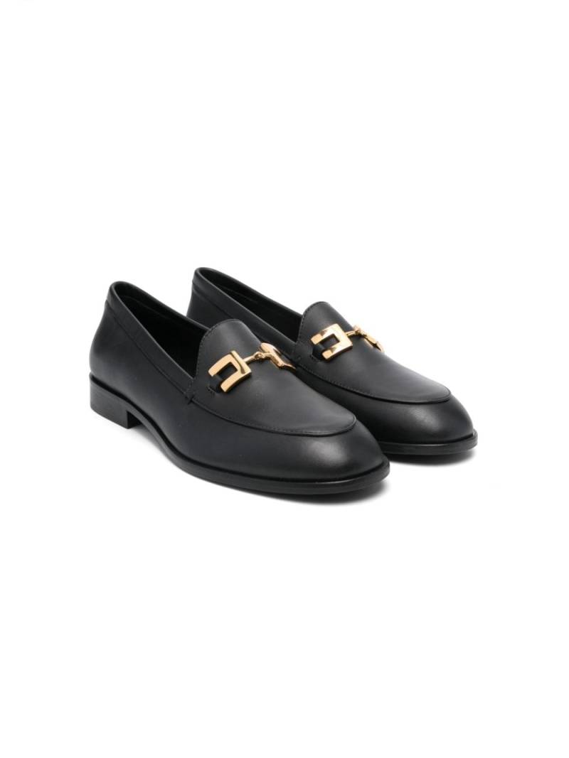 Elisabetta Franchi La Mia Bambina logo-palque loafers - Black von Elisabetta Franchi La Mia Bambina