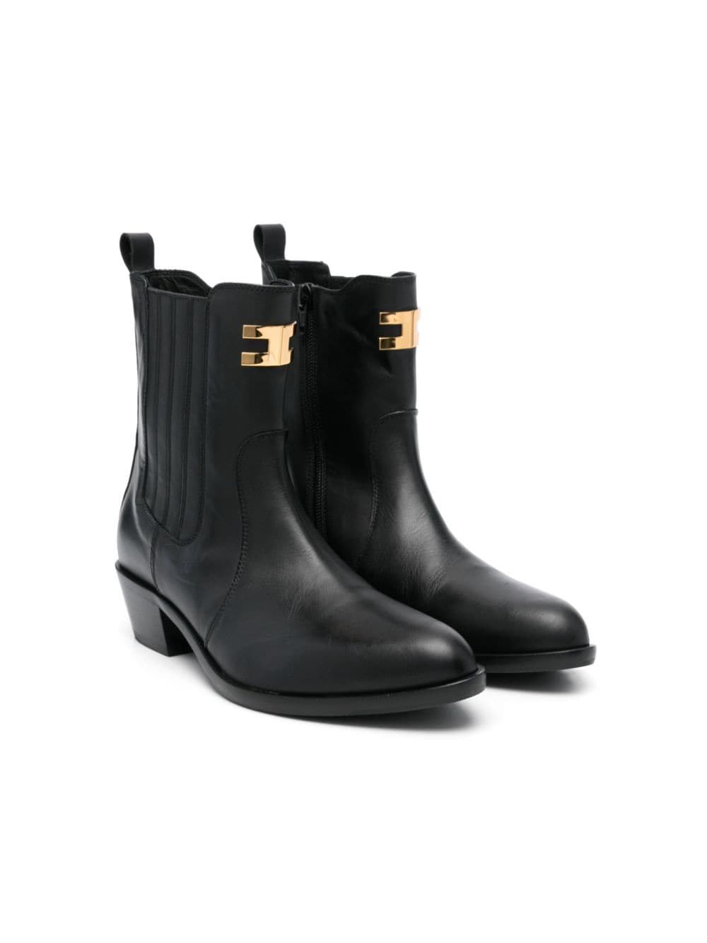 Elisabetta Franchi La Mia Bambina logo-plaque boots - Black von Elisabetta Franchi La Mia Bambina