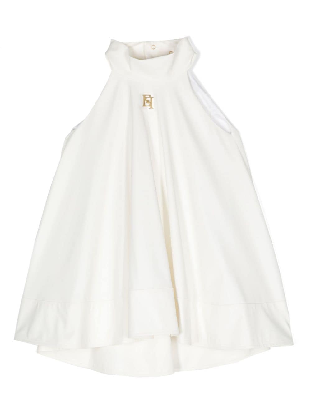 Elisabetta Franchi La Mia Bambina logo-plaque sleeveless dress - White von Elisabetta Franchi La Mia Bambina