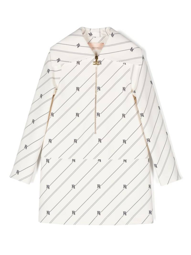 Elisabetta Franchi La Mia Bambina logo-print dress - Neutrals von Elisabetta Franchi La Mia Bambina