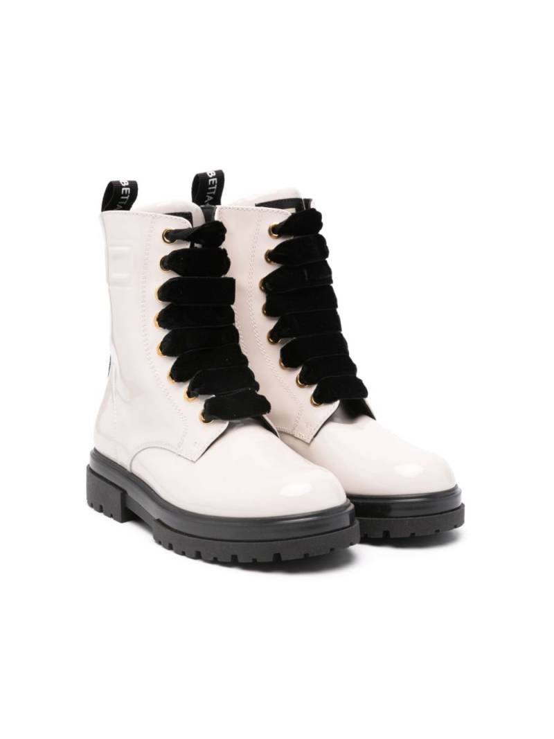 Elisabetta Franchi La Mia Bambina logo-tape boots - White von Elisabetta Franchi La Mia Bambina