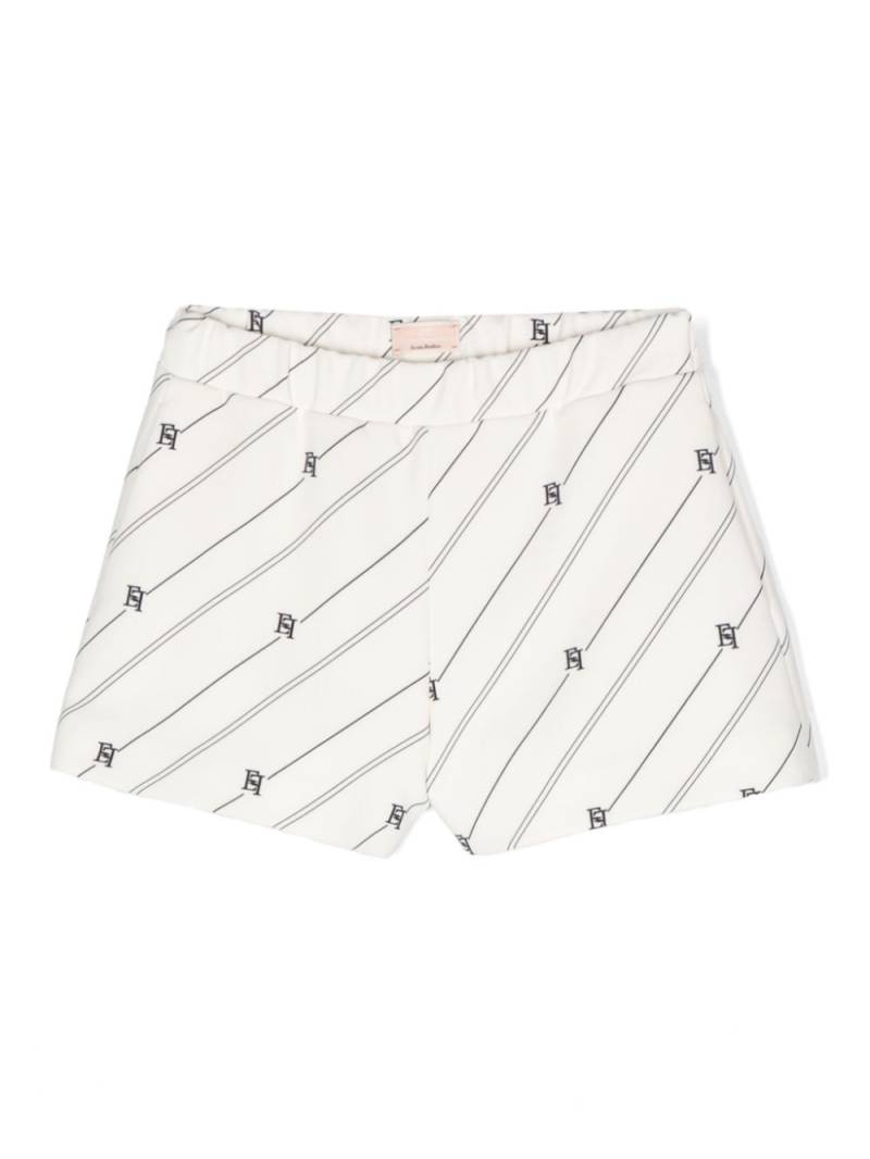 Elisabetta Franchi La Mia Bambina monogram-print shorts - Neutrals von Elisabetta Franchi La Mia Bambina