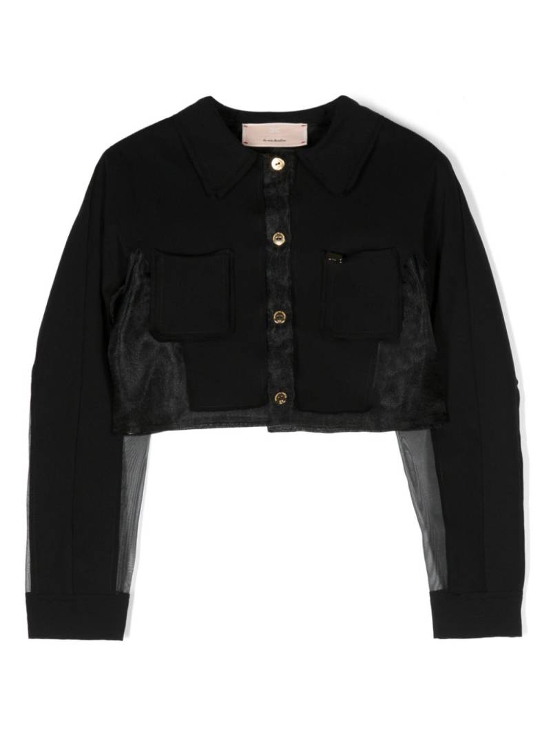 Elisabetta Franchi La Mia Bambina panelled cropped shirt - Black von Elisabetta Franchi La Mia Bambina