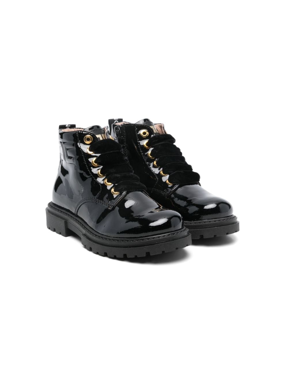 Elisabetta Franchi La Mia Bambina patent boots - Black von Elisabetta Franchi La Mia Bambina