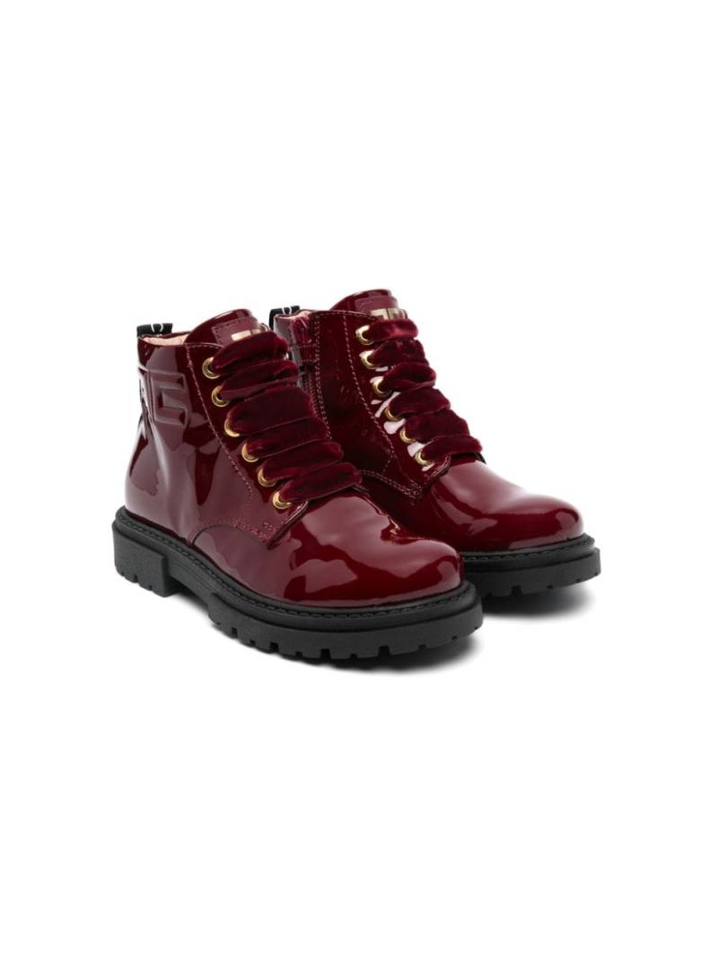 Elisabetta Franchi La Mia Bambina patent-leather ankle boots - Red von Elisabetta Franchi La Mia Bambina