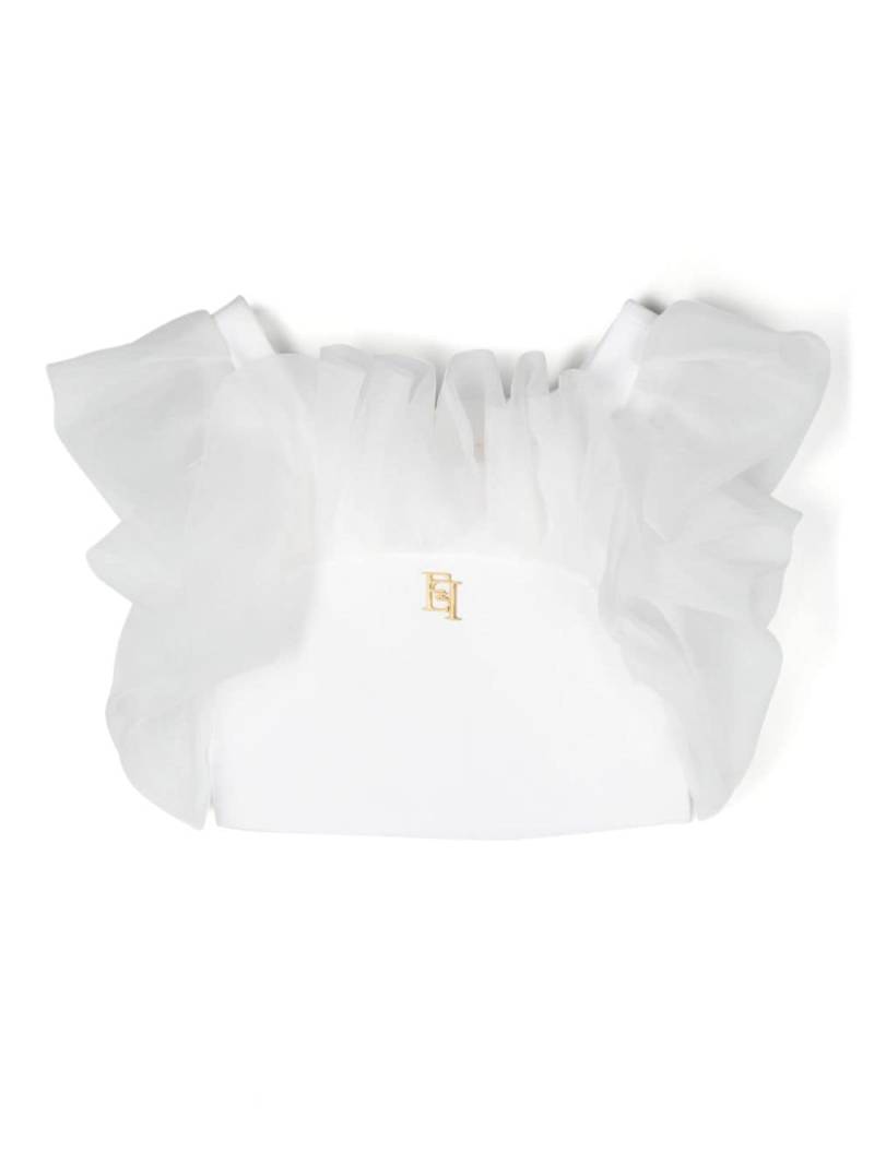 Elisabetta Franchi La Mia Bambina ruffle-detail blouse - White von Elisabetta Franchi La Mia Bambina