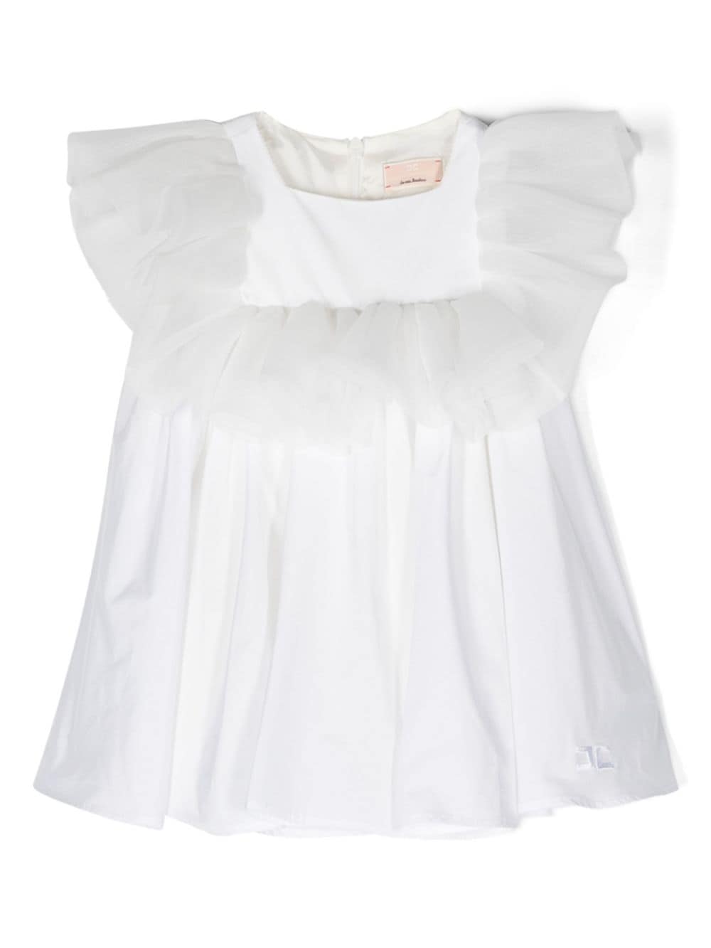 Elisabetta Franchi La Mia Bambina ruffle-trim flared dress - White von Elisabetta Franchi La Mia Bambina