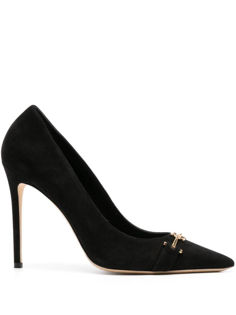 Elisabetta Franchi 105mm horsebit-detail suede pumps - Black von Elisabetta Franchi