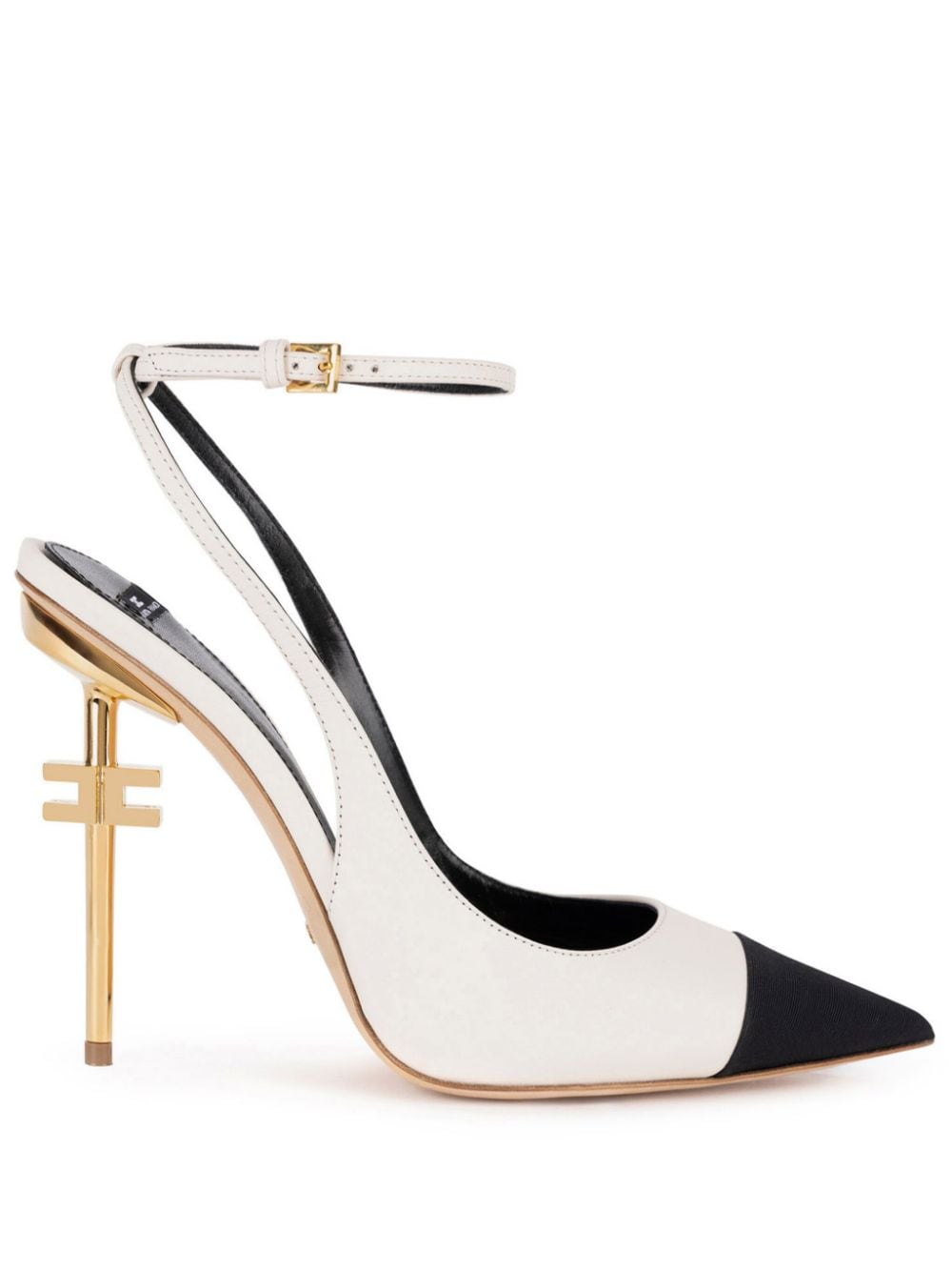 Elisabetta Franchi 105mm two-tone leather pumps - White von Elisabetta Franchi