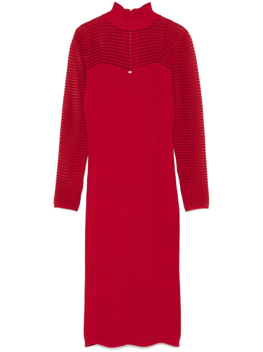 Elisabetta Franchi 3D-knit herringbone midi dress - Red von Elisabetta Franchi