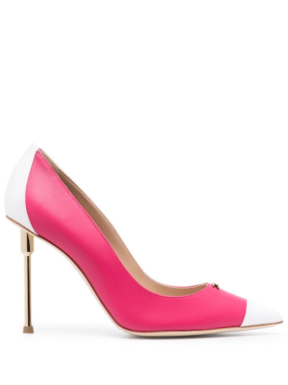 Elisabetta Franchi 90mm two-tone logo-plaque pumps - Pink von Elisabetta Franchi