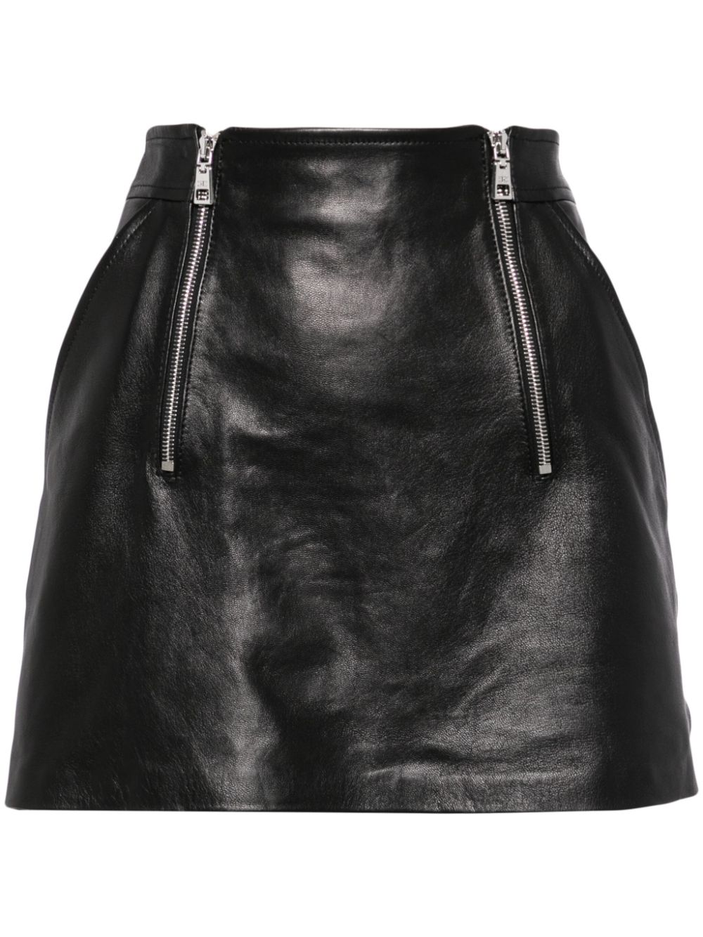 Elisabetta Franchi A-line leather miniskirt - Black von Elisabetta Franchi