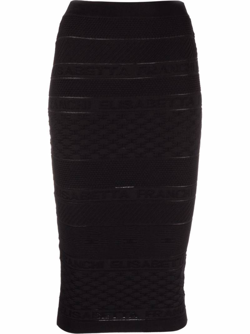 Elisabetta Franchi Black stretch viscose blend skirt von Elisabetta Franchi