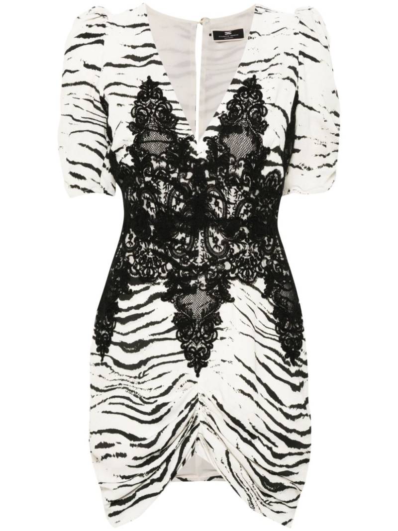 Elisabetta Franchi animal-print mini dress - White von Elisabetta Franchi