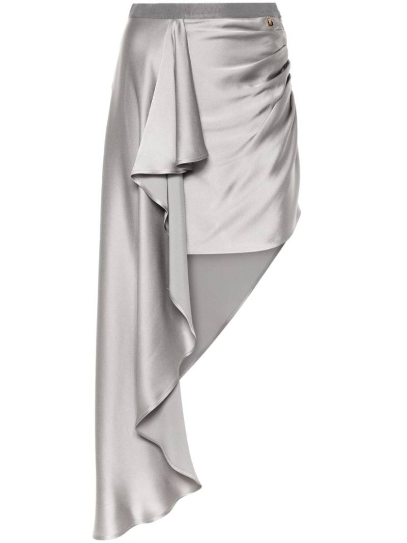 Elisabetta Franchi asymmetric-design satin skirt - Grey von Elisabetta Franchi