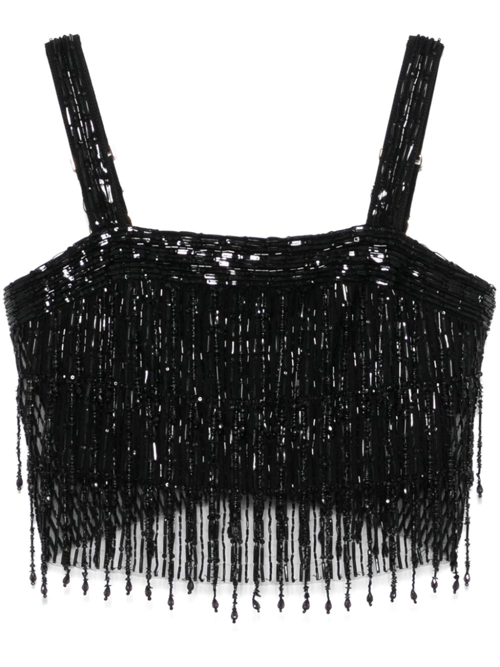 Elisabetta Franchi bead-embellished cropped top - Black von Elisabetta Franchi