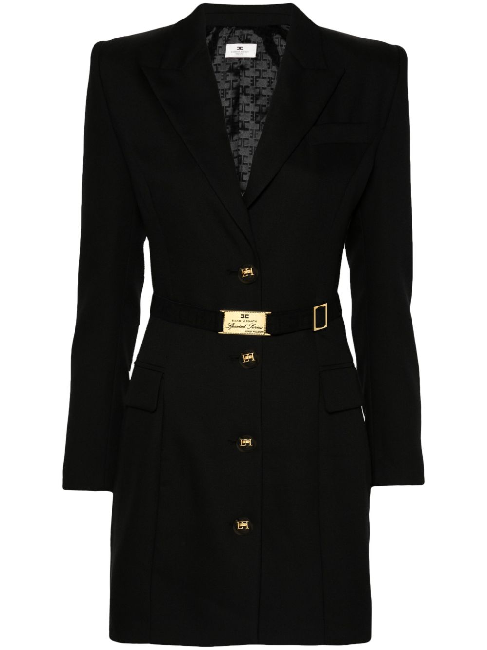 Elisabetta Franchi belted coat dress - Black von Elisabetta Franchi