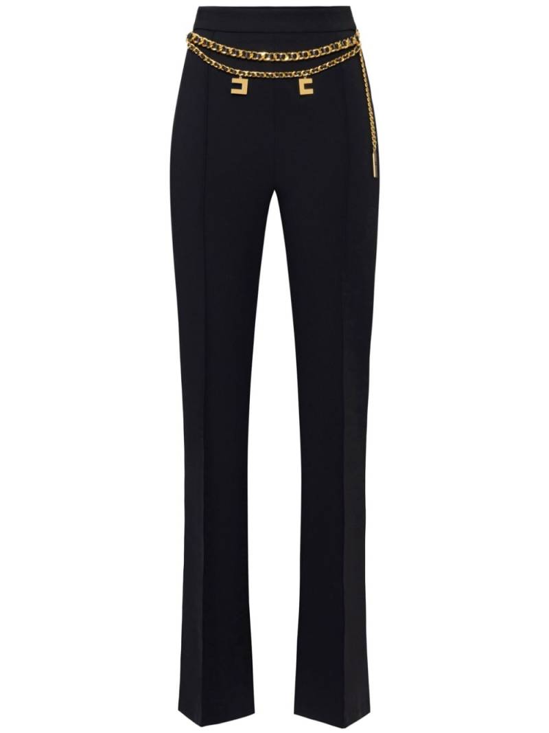 Elisabetta Franchi belted crepe palazzo trousers - Black von Elisabetta Franchi