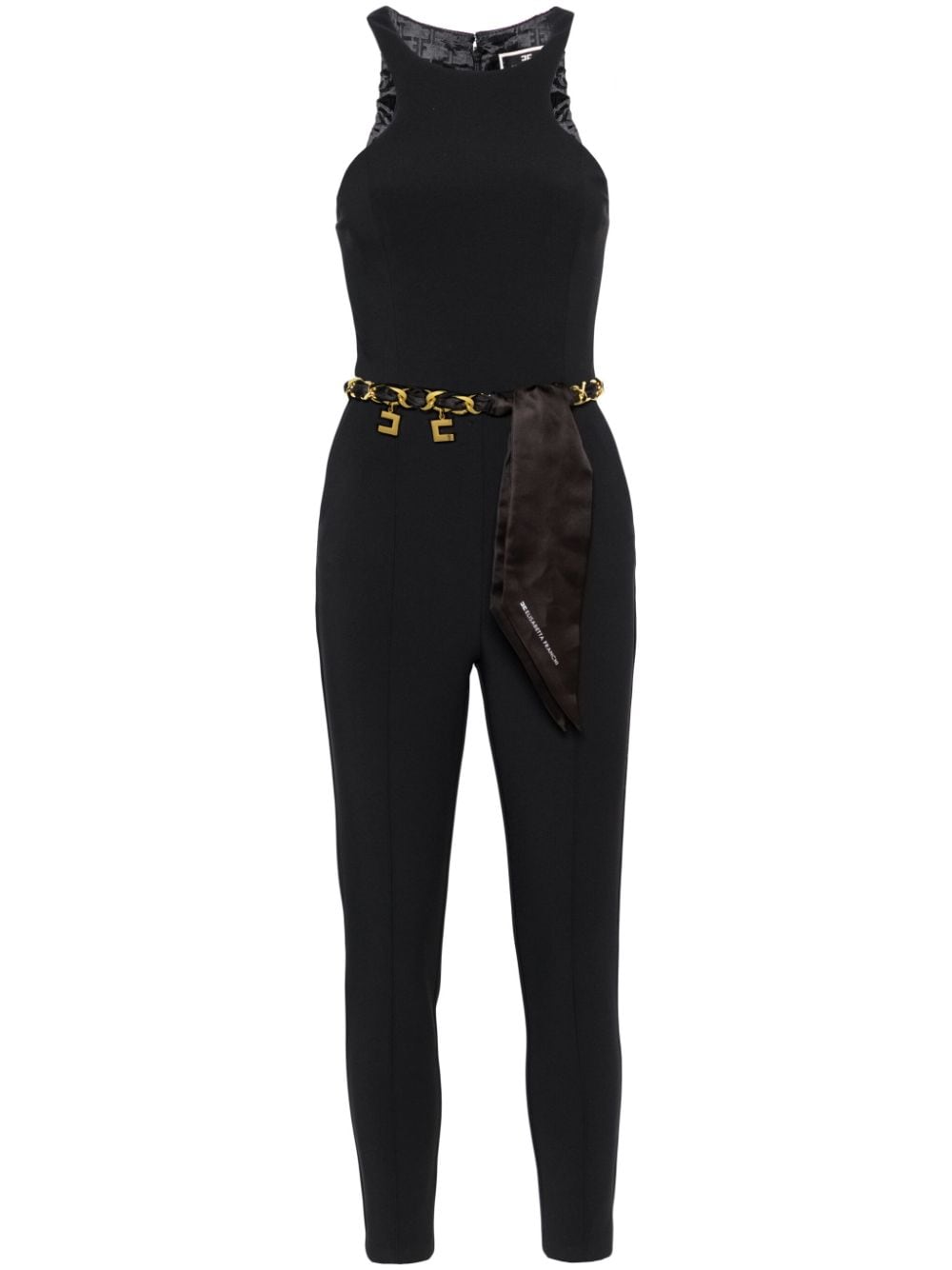 Elisabetta Franchi cropped belted jumpsuit - Black von Elisabetta Franchi