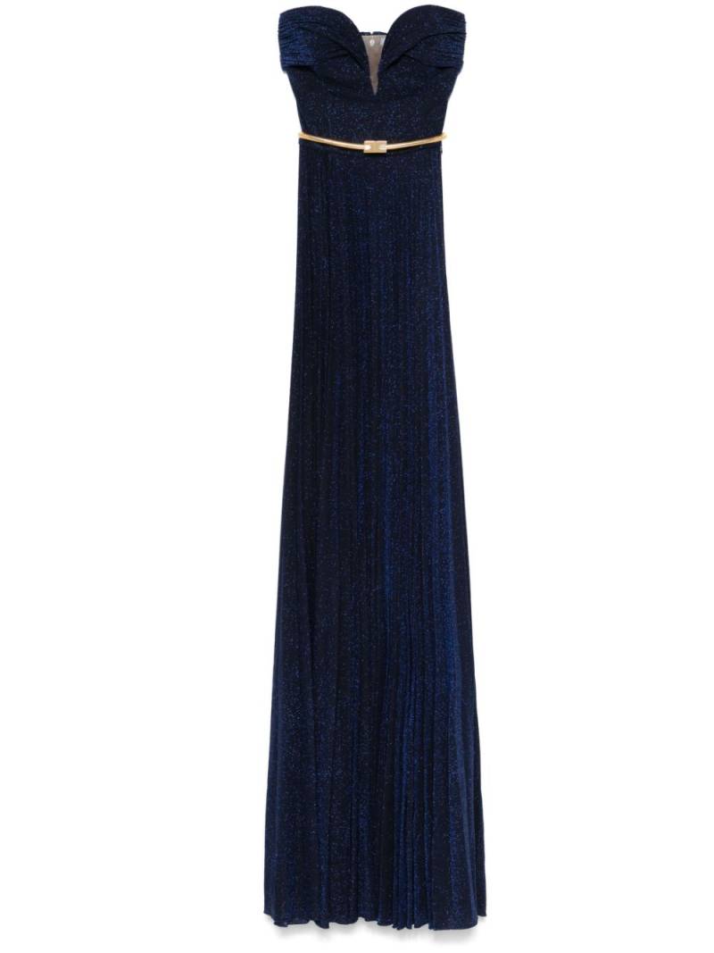 Elisabetta Franchi belted lurex maxi dress - Blue von Elisabetta Franchi