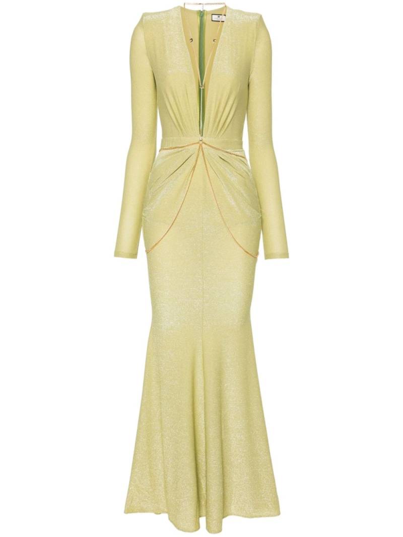 Elisabetta Franchi body-chain glitter gown - Green von Elisabetta Franchi