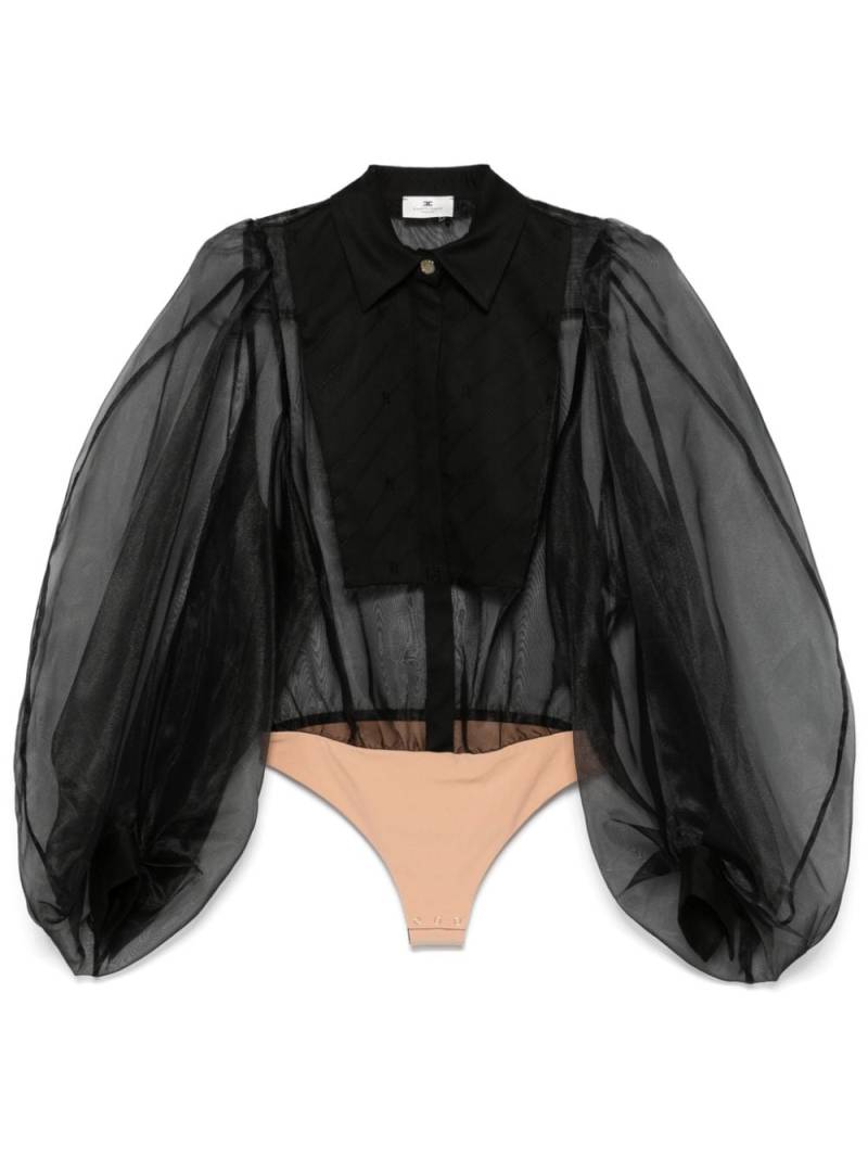 Elisabetta Franchi bodysuit-style organza shirt - Black von Elisabetta Franchi