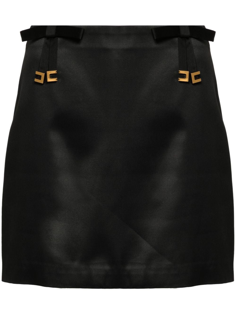 Elisabetta Franchi bow-embellished satin mini skirt - Black von Elisabetta Franchi