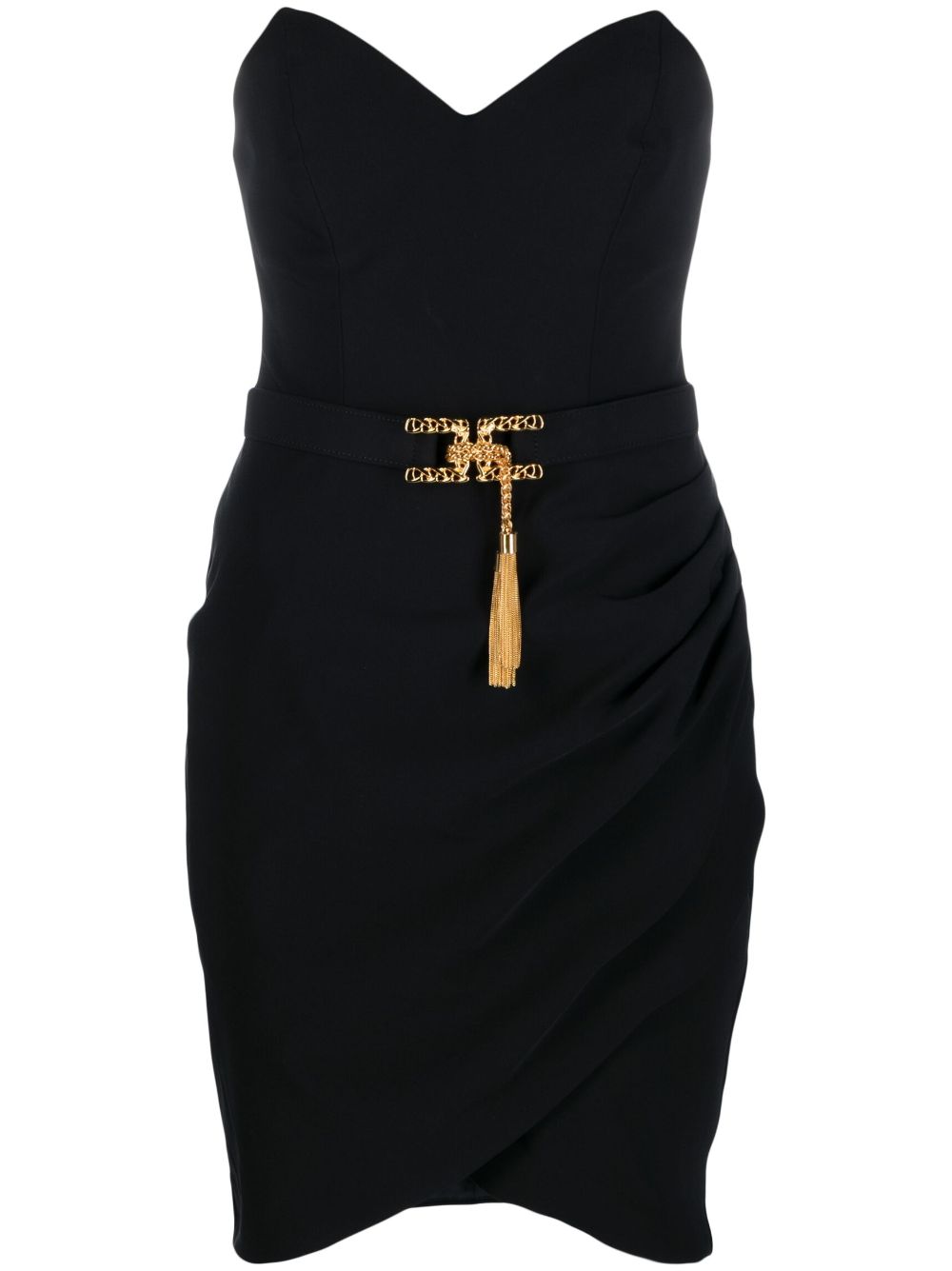 Elisabetta Franchi buckle-embellished draped minidress - Black von Elisabetta Franchi