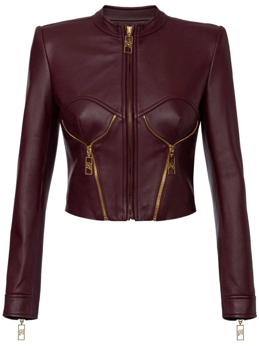 Elisabetta Franchi bustier design leather jacket - Red von Elisabetta Franchi