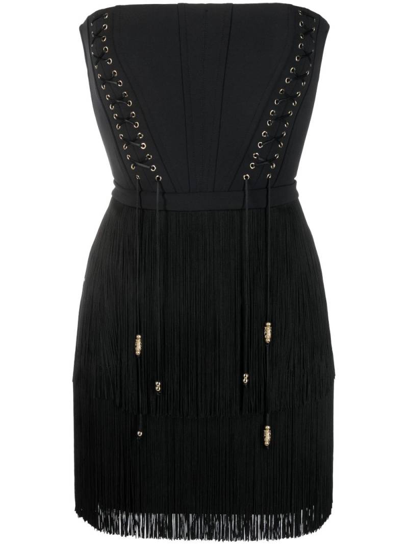 Elisabetta Franchi bustier fringe detailing dress - Black von Elisabetta Franchi