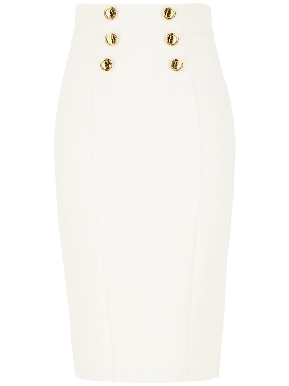 Elisabetta Franchi button-embellished midi skirt - White von Elisabetta Franchi