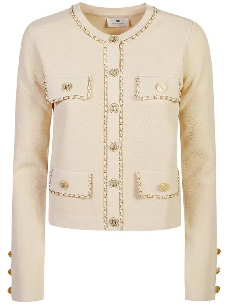 Elisabetta Franchi chain-detail cropped jacket - Neutrals von Elisabetta Franchi