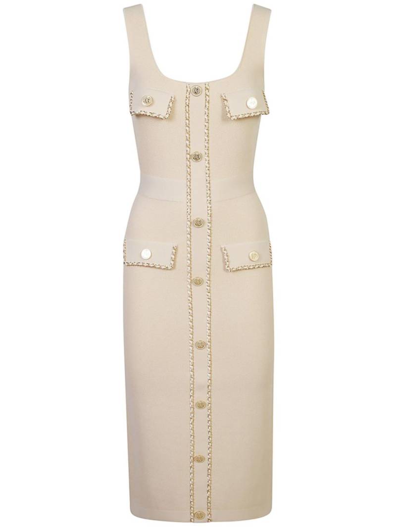 Elisabetta Franchi chain-detail midi dress - Neutrals von Elisabetta Franchi