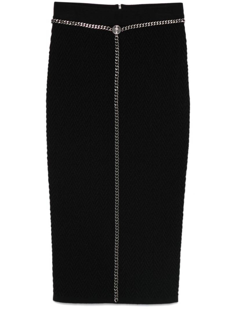 Elisabetta Franchi chain-detail midi skirt - Black von Elisabetta Franchi