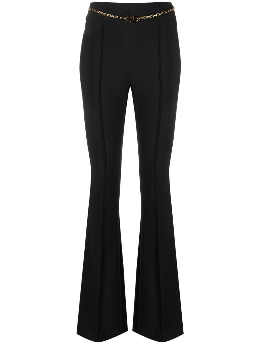 Elisabetta Franchi chain-embellished high-waisted trousers - Black von Elisabetta Franchi