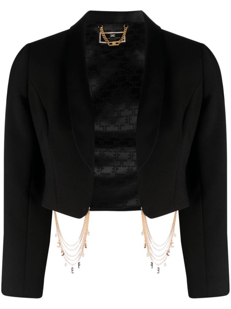Elisabetta Franchi chain-link cropped blazer - Black von Elisabetta Franchi