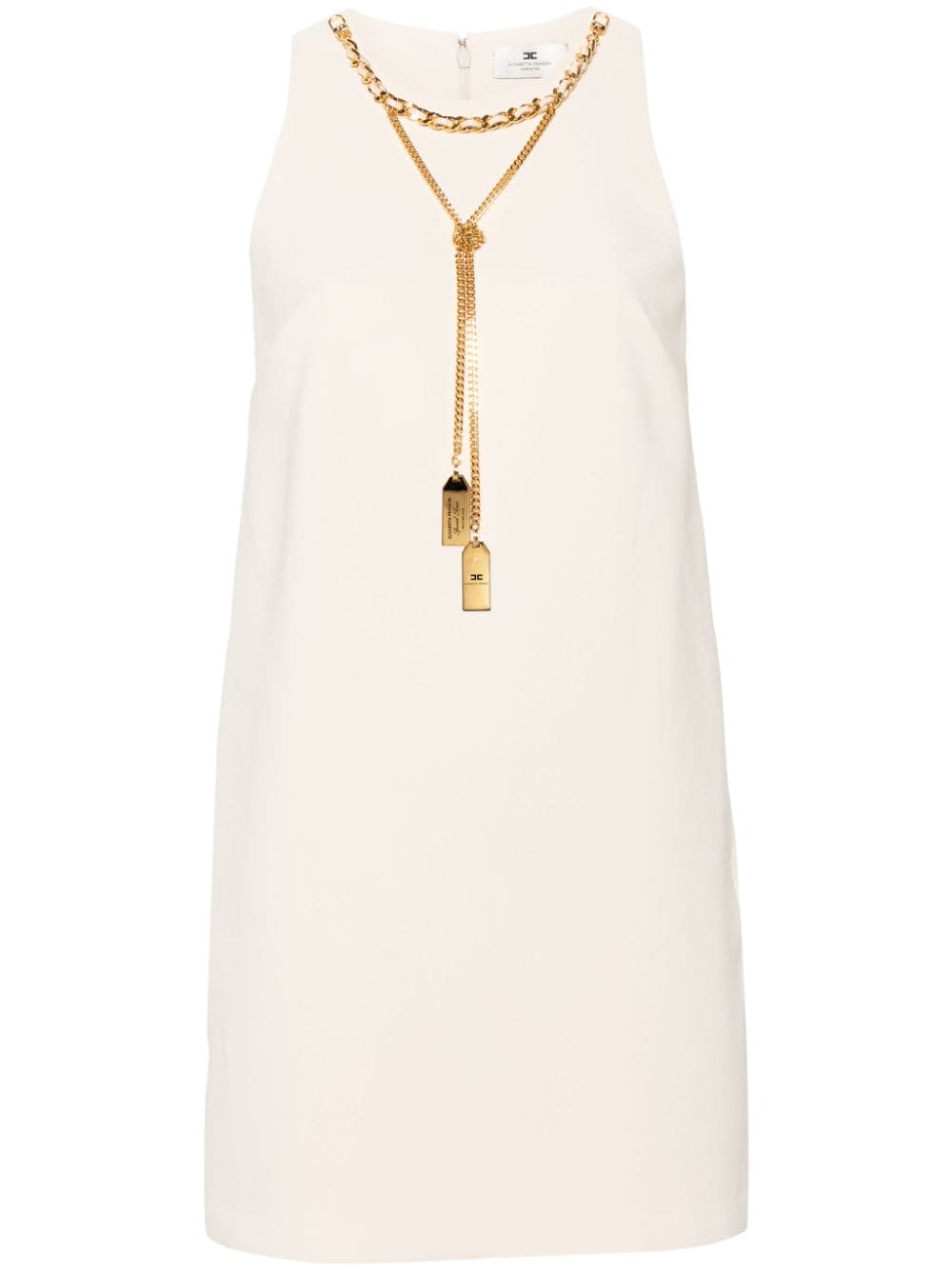 Elisabetta Franchi chain-link detail crepe mini dress - Neutrals von Elisabetta Franchi